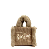 Borsa a mano SAINT BARTH VANITY MINI SHEARLING FUR - Beige 00295I